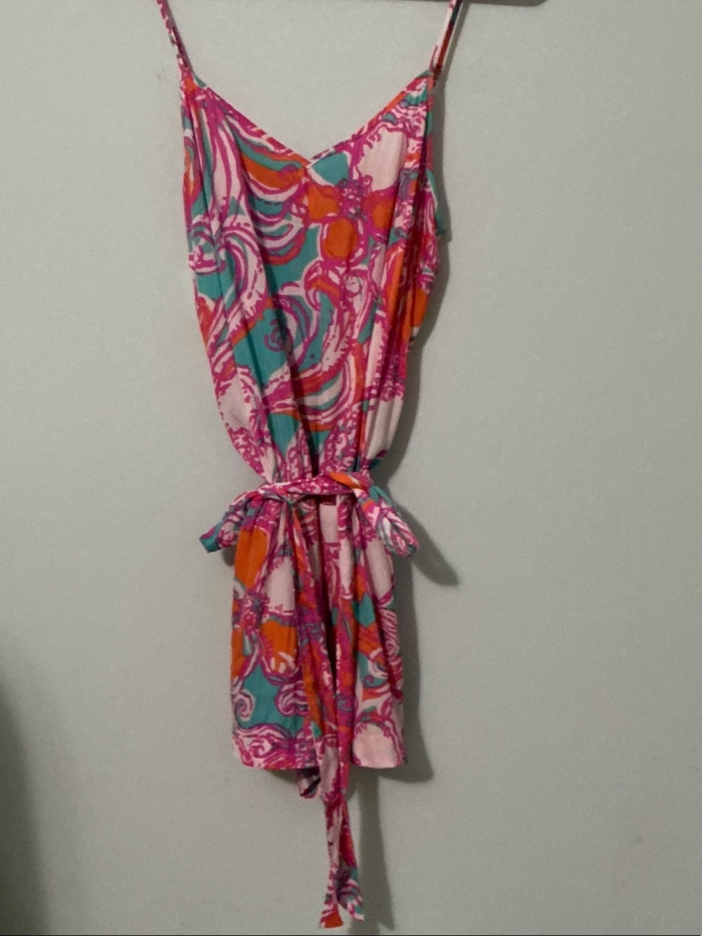 Lilly Pulitzer Pink Orange Teal Swirl One-Piece Romper